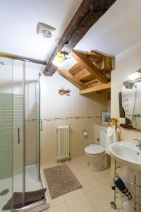 DoadeCasa Ruperto的带淋浴、卫生间和盥洗盆的浴室