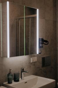 ĶesterciemsAlbatross Club House 9的一间带水槽和镜子的浴室