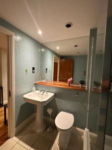 伦敦Turner House的浴室配有卫生间、盥洗盆和淋浴。
