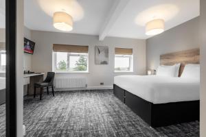 索尔兹伯里斯通酒店的酒店客房设有一张大床和一张书桌。