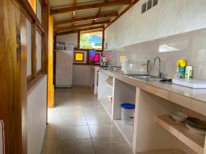 卡诺阿Jardin Pacifico的厨房配有水槽和冰箱