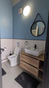 约翰内斯堡CityZen escape: blackout ready的一间带水槽、卫生间和镜子的浴室