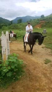 帕拉蒂Refugio Do Paraty Mirim的骑马在土路的人