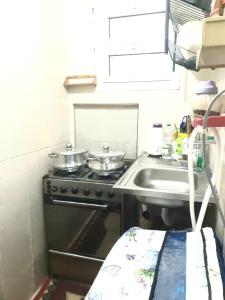 明亚Furnished apartment in Minya的小厨房配有炉灶和水槽