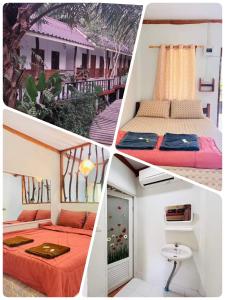 西考สบายคันทรีรีสอร์ท ปากเมงSa-buy country resort Pak Meng的卧室四幅相片的拼贴