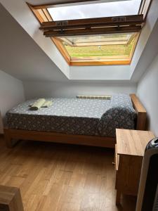 欧德鲁佐Pilgrim’s House的一间卧室配有一张带天窗的床