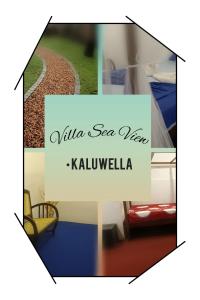 高尔Villa Sea View的一张带床的房间的照片拼合在一起
