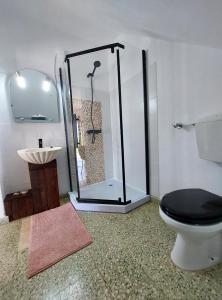 贝纳吉Hakuna matata的带淋浴、卫生间和盥洗盆的浴室