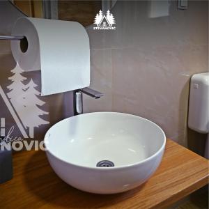 多博伊Vikendica Stevanovic的浴室里设有白色水槽和一卷卫生纸