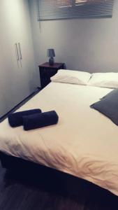 温特和克Wild Olive Inn 62的一间卧室配有一张带两个枕头的床