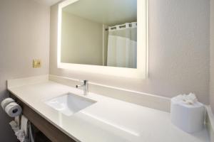 纳什维尔纳什维尔机场智选假日酒店的白色的浴室设有水槽和镜子