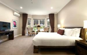 马里斯维尔克拉米庄园和日间水疗中心酒店的一间带大床的卧室和一间客厅