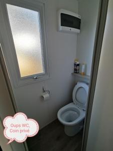 纳博讷Mobil-home cosy 166的一间带卫生间的小浴室,设有窗户