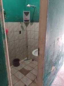马瑙斯Casa Mobiliada的一间带水槽和卫生间的浴室