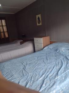 厄尔查尔坦Nativos的一间卧室设有两张床和一张大床