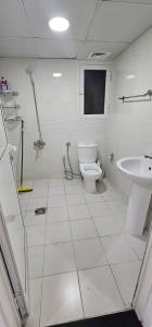 迪拜SKY 9 Hostel ,UNION METRO的一间带卫生间和水槽的浴室