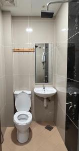 关丹KUANTAN BESERAH BUDGET HOTEL的一间带卫生间和水槽的浴室
