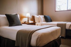 GabriolaPage's Resort & Marina的酒店的客房 - 带两张带枕头的床