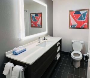 恩波里亚Comfort Inn Emporia的一间带水槽和卫生间的浴室