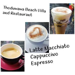 Paiyagala SouthThoduwawa Beach Villa的咖啡和饮料图片的拼合