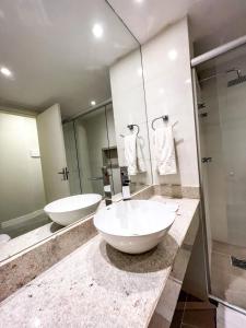 Apart Hotel em Brasília - MA Empreendimentos的一间浴室