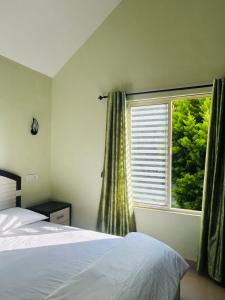 SanthanparaElenor Cottages的一间卧室设有一张床和一个窗口