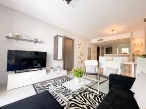 格兰阿利坎特Nova Beach Apartment 41的客厅配有平面电视和沙发。