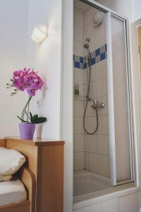 菲尔特Gasthof Kirchberger的浴室设有花瓶淋浴。