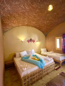 阿布辛贝Kabara Nubian House的卧室配有一张床