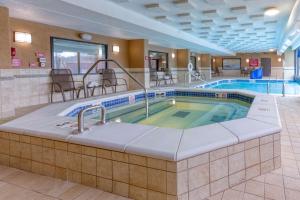 芬顿芬顿圣路易斯德鲁酒店的酒店大堂的热水浴池,设有游泳池