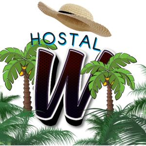 卡塔赫纳Hostal Casa W的棕榈树和帽子的棒球队标志