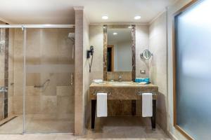 贝莱克苏塞茜豪华度假酒店的一间带水槽和淋浴的浴室