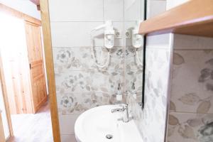 Okroglice莫乞夫尼克旅馆的一间带水槽和镜子的浴室