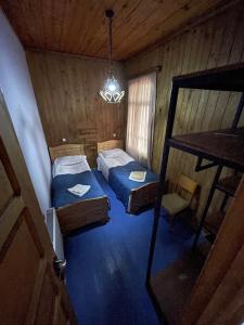 安布罗劳里Sad Meli Wines的小房间设有两张床和梯子