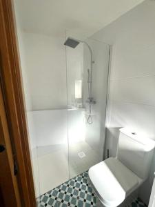 德尼亚Lalola villas - Casa privada Denia的一间带卫生间和淋浴的小浴室
