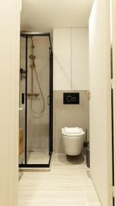 巴黎New Luxury apartment - 4 people的带淋浴和卫生间的浴室