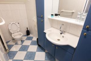 WesternielandDe Oude Smidse的浴室配有白色卫生间和盥洗盆。