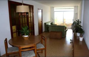 圣卡洛斯拉腊皮塔Apartamento 1ª linea de mar的客厅配有桌子和沙发