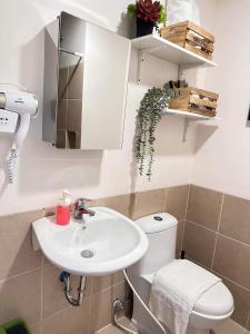 马尼拉CELANDINE Residence by DMCI的一间带水槽、卫生间和镜子的浴室