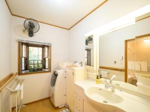 那须町スイートヴィラ NASU四季リゾート的一间带水槽和洗衣机的浴室