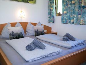 维尔德科格尔山麓布兰贝格丹克尔公寓的床上有2个枕头