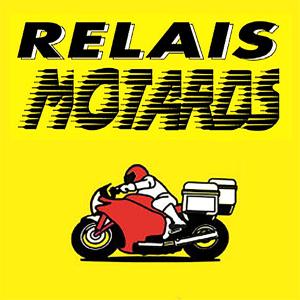 斯姿Belvédère Relais Motos的骑着红色摩托车的人的标志