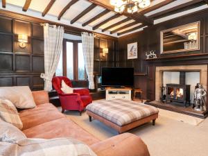 彭里斯Grey Walls的带沙发和壁炉的客厅