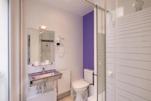 巴黎勒杰德尔酒店的一间带卫生间、水槽和镜子的浴室