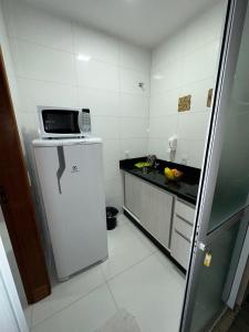 帕罗卡RESIDENCIAL WRUBLESKI ANEXO的小厨房配有冰箱和微波炉。