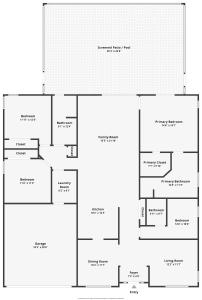 基西米Casita mi Encanto a Cozy & Spacious House, 4-bedroom 3-Bath & pool的房屋的平面图