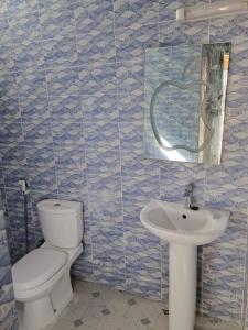 尼亚加Keur Medzo - Lac Rose的一间带卫生间和水槽的浴室