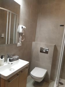 华沙Top Loft Znana的浴室配有卫生间、盥洗盆和淋浴。