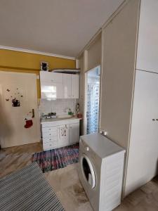 塞萨洛尼基Anastasia2 apartments的客房内的厨房配有洗衣机