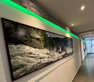 诺伊豪森日艾法尔酒店的挂在墙上的绿灯大照片